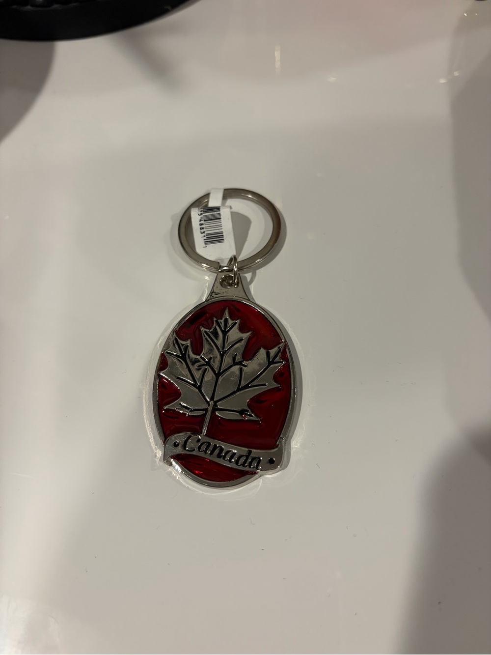 Canada Maple Leaf Red Metal Keychain